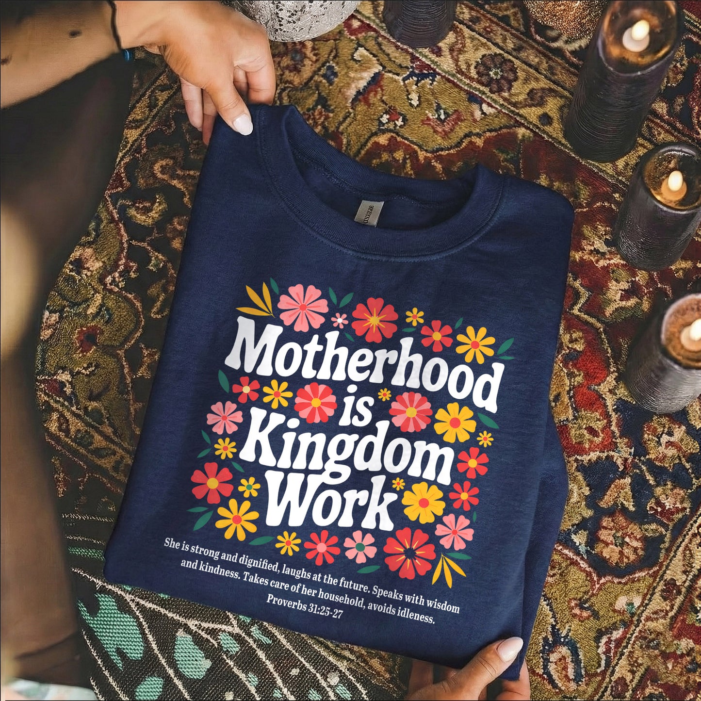 Her Children Rise Up and Call Her Blessed Floral – She is Bless – Unisex Tshirt / Hoodie / Sweatshirt