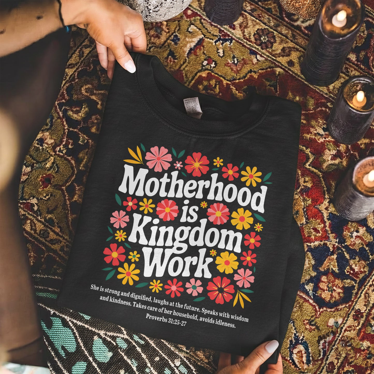 Her Children Rise Up and Call Her Blessed Floral – She is Bless – Unisex Tshirt / Hoodie / Sweatshirt