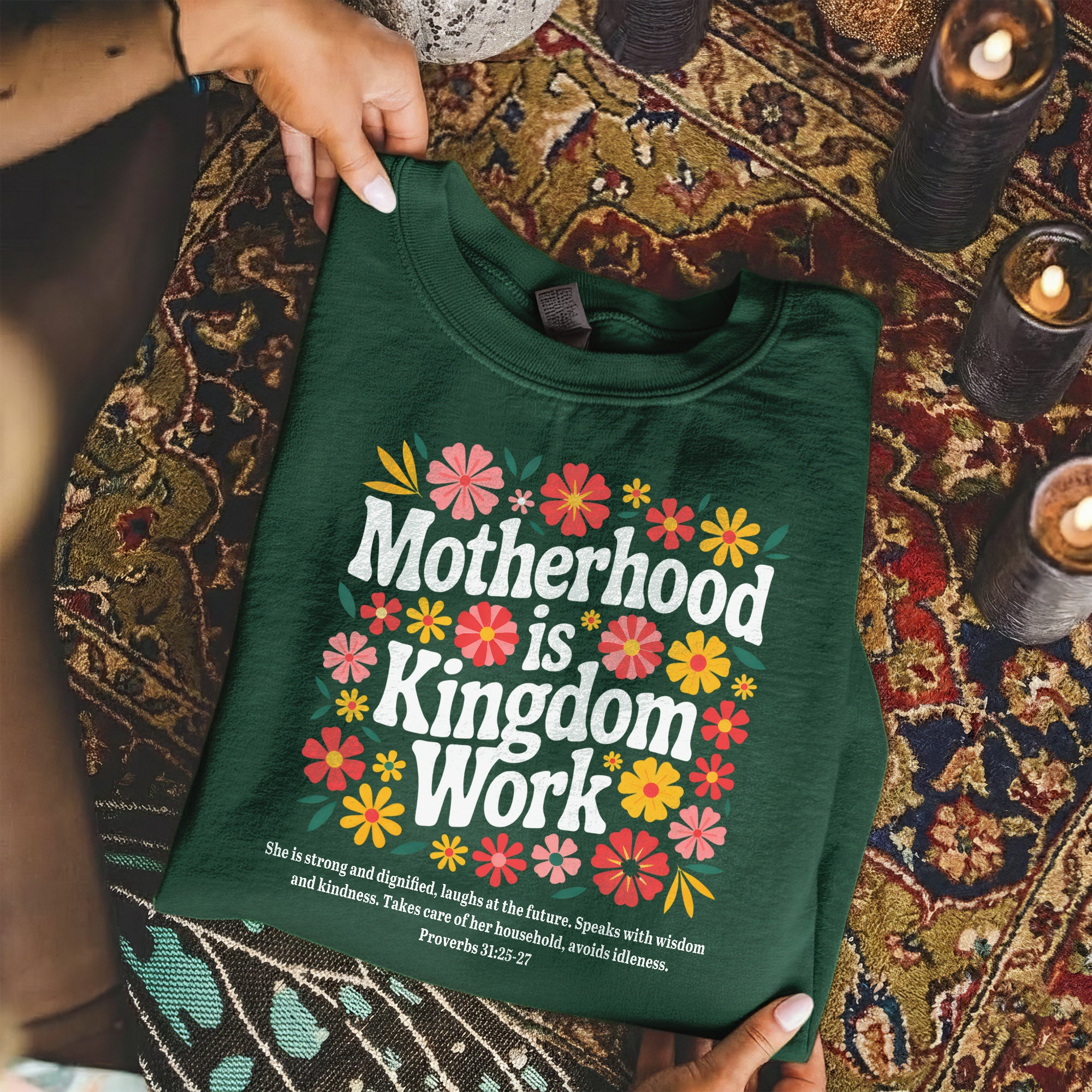 Her Children Rise Up and Call Her Blessed Floral – She is Bless – Unisex Tshirt / Hoodie / Sweatshirt