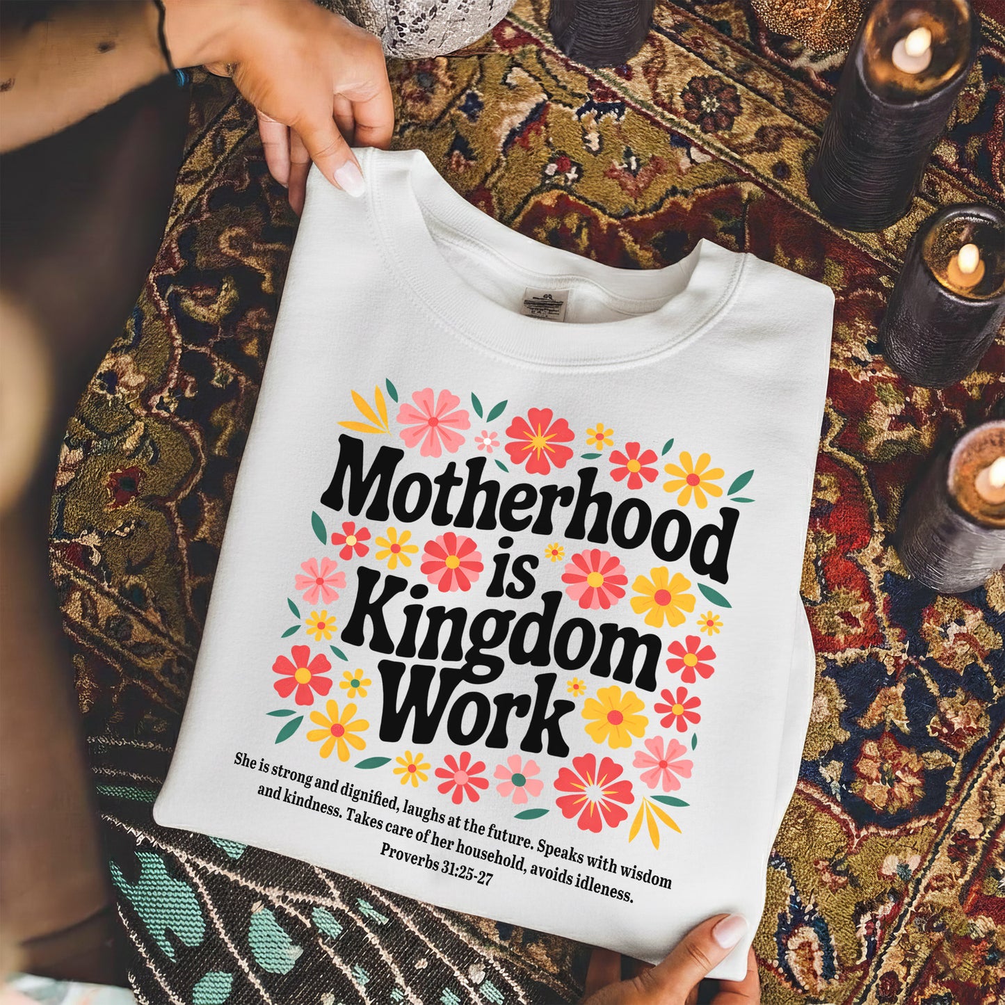 Her Children Rise Up and Call Her Blessed Floral – She is Bless – Unisex Tshirt / Hoodie / Sweatshirt