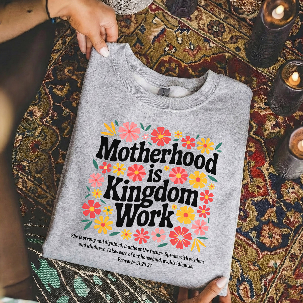 Her Children Rise Up and Call Her Blessed Floral – She is Bless – Unisex Tshirt / Hoodie / Sweatshirt
