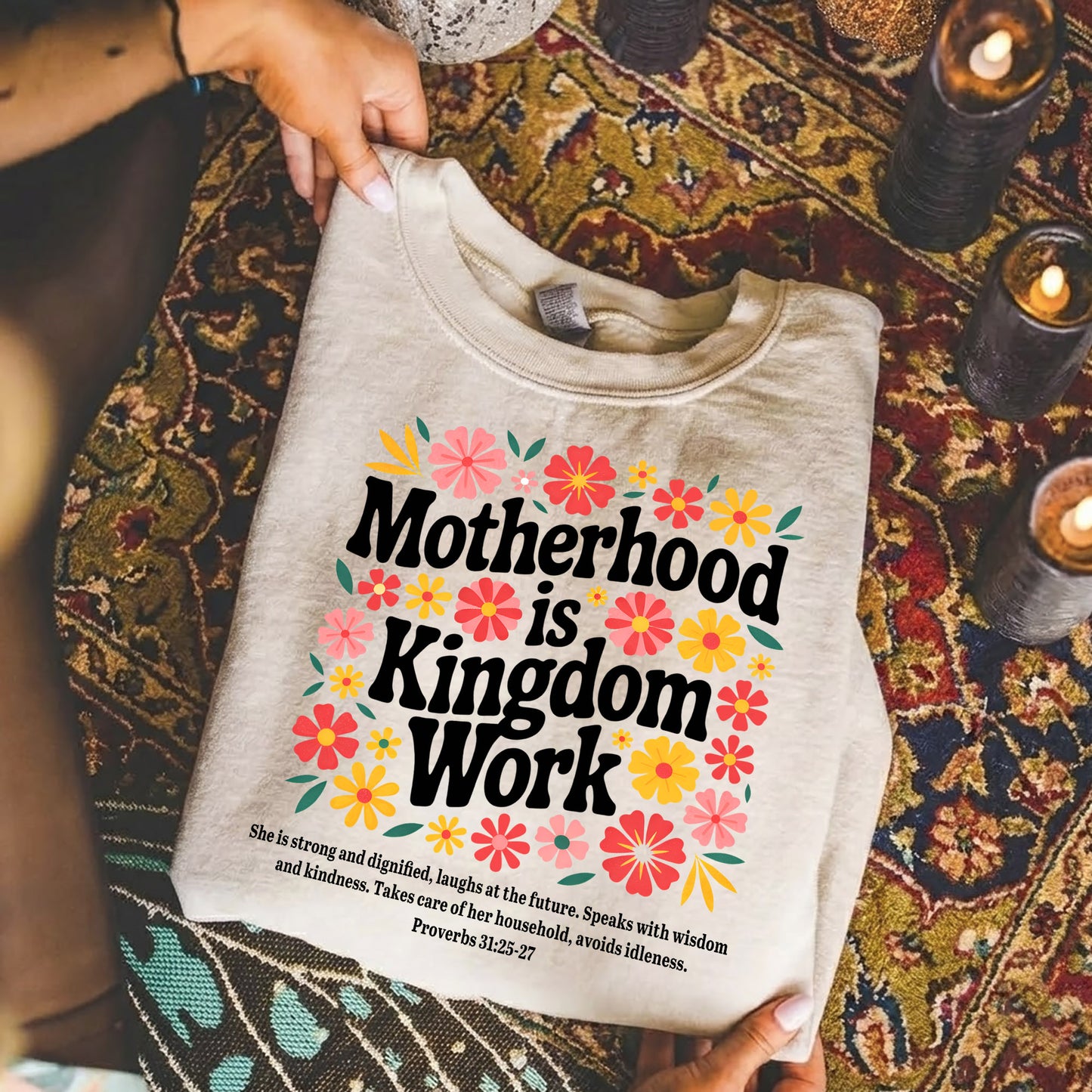 Her Children Rise Up and Call Her Blessed Floral – She is Bless – Unisex Tshirt / Hoodie / Sweatshirt