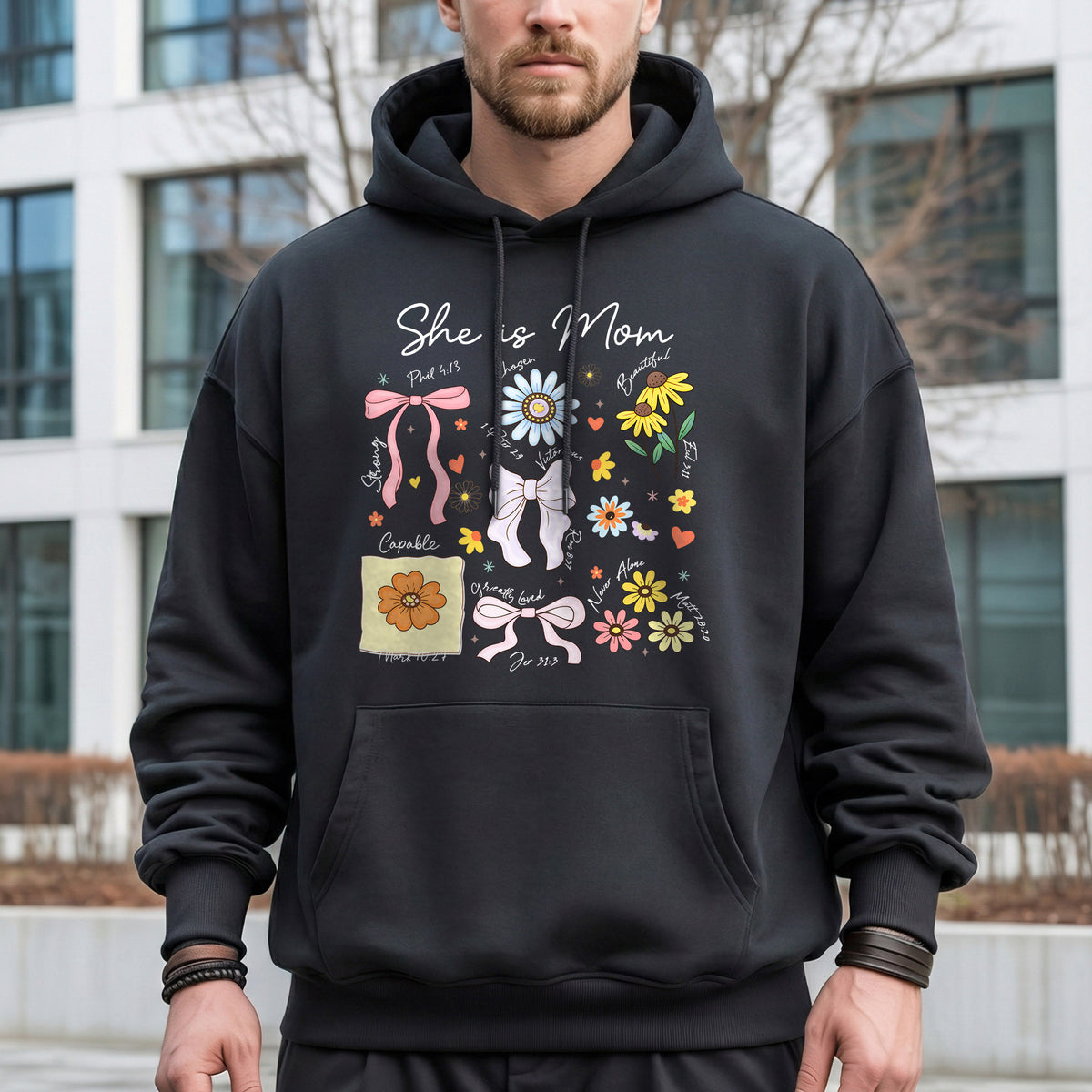 Floral Bible Verses - She is Mom – She is Bless – Unisex Tshirt / Hoodie / Sweatshirt