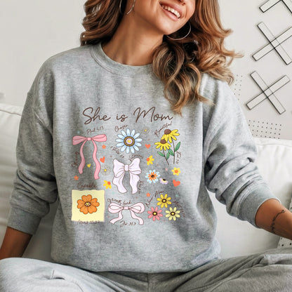 Floral Bible Verses - She is Mom – She is Bless – Unisex Tshirt / Hoodie / Sweatshirt