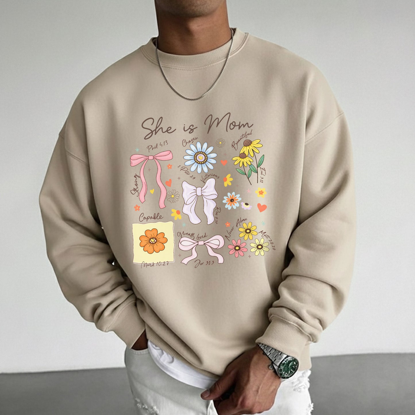 Floral Bible Verses - She is Mom – She is Bless – Unisex Tshirt / Hoodie / Sweatshirt