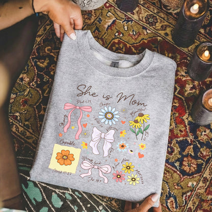 Floral Bible Verses - She is Mom – She is Bless – Unisex Tshirt / Hoodie / Sweatshirt