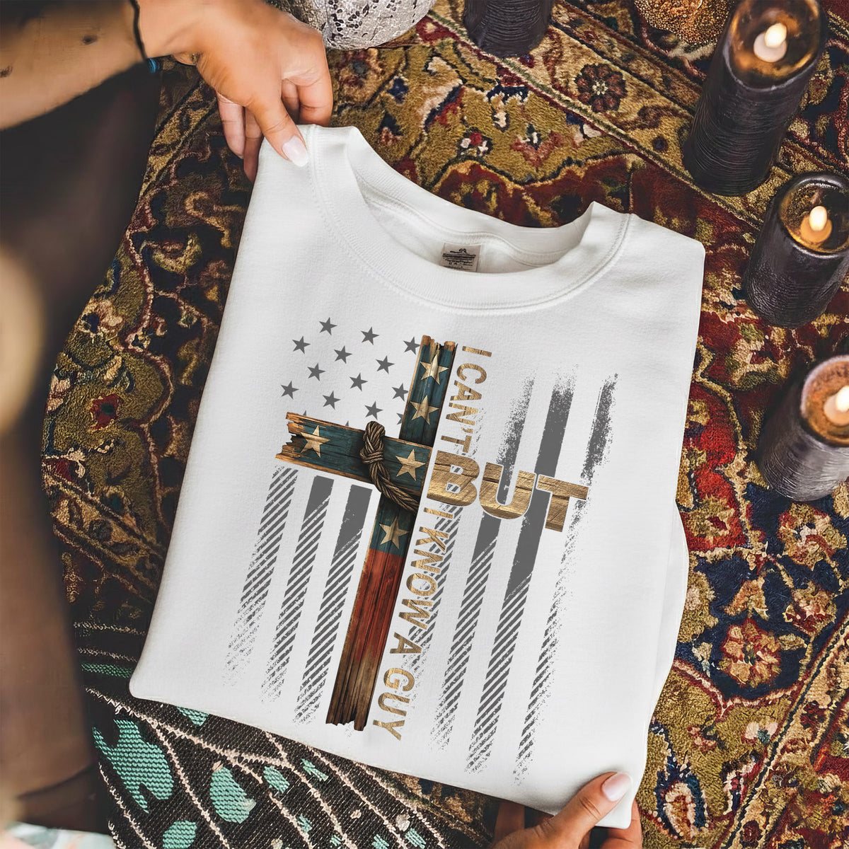 Patriotic Christian Cross – Hold Fast Faith – Unisex Tshirt / Hoodie / Sweatshirt