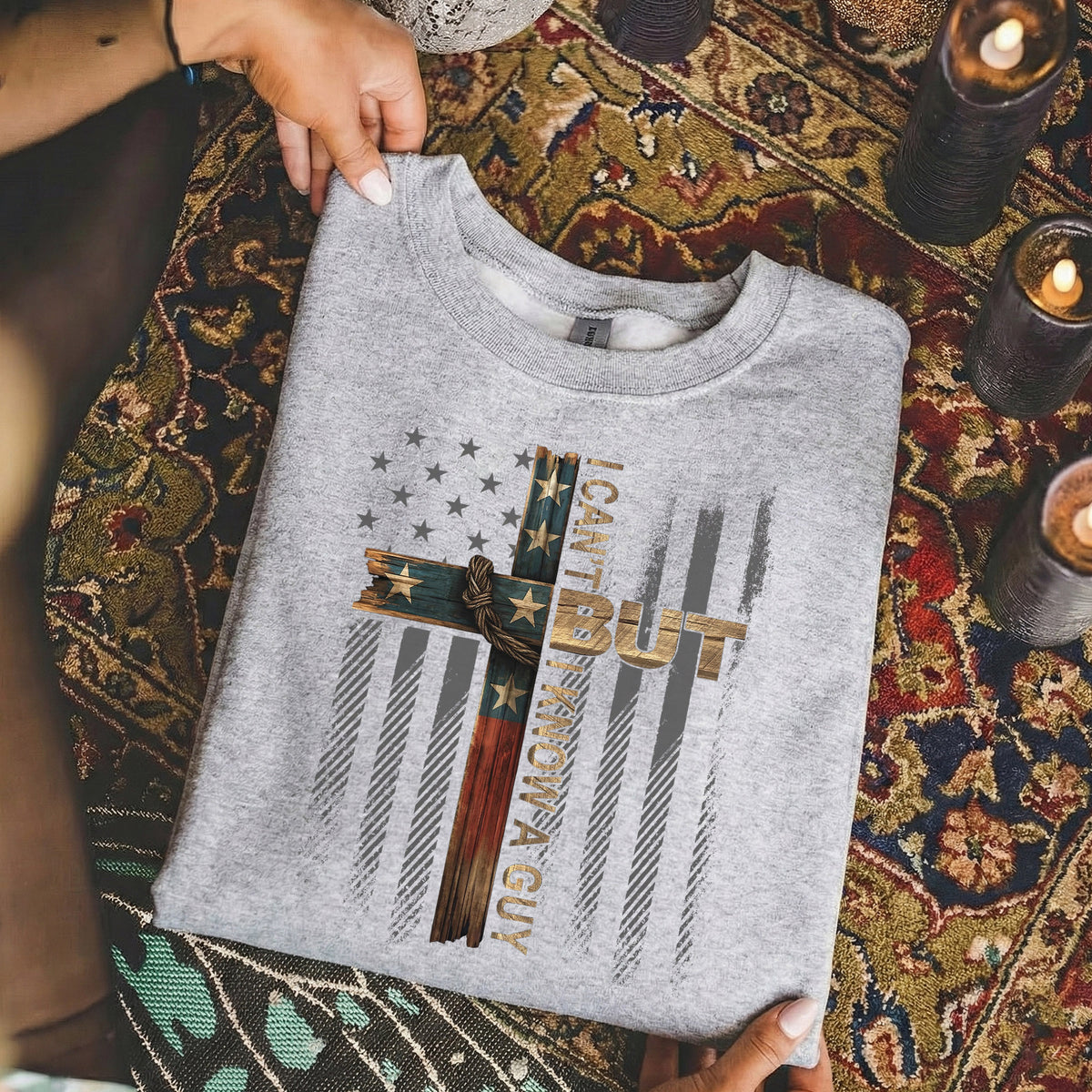 Patriotic Christian Cross – Hold Fast Faith – Unisex Tshirt / Hoodie / Sweatshirt