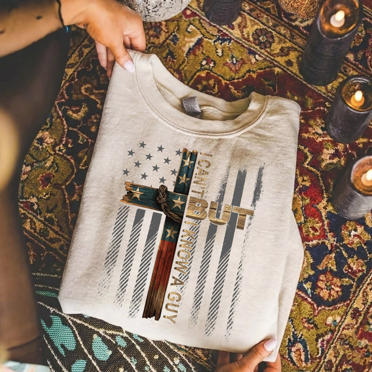 Patriotic Christian Cross – Hold Fast Faith – Unisex Tshirt / Hoodie / Sweatshirt