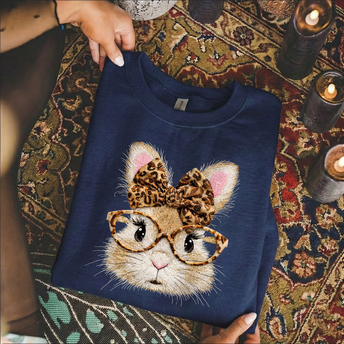 Leopard Bunny Glasses – He is Risen – Unisex Tshirt / Hoodie / Sweatshirt