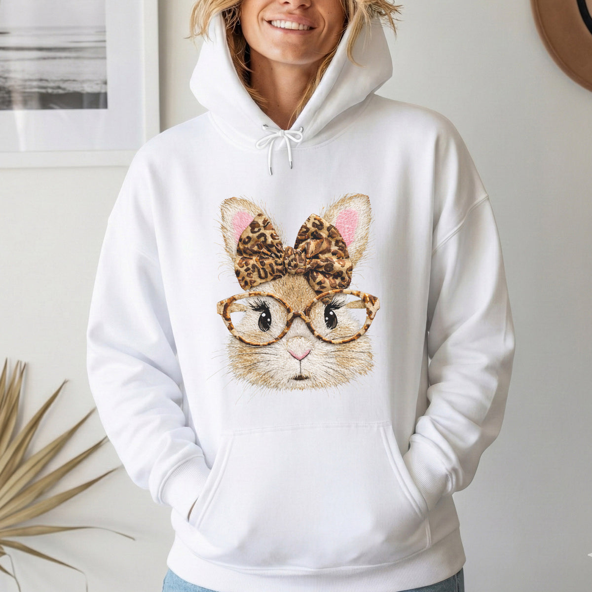 Leopard Bunny Glasses – He is Risen – Unisex Tshirt / Hoodie / Sweatshirt