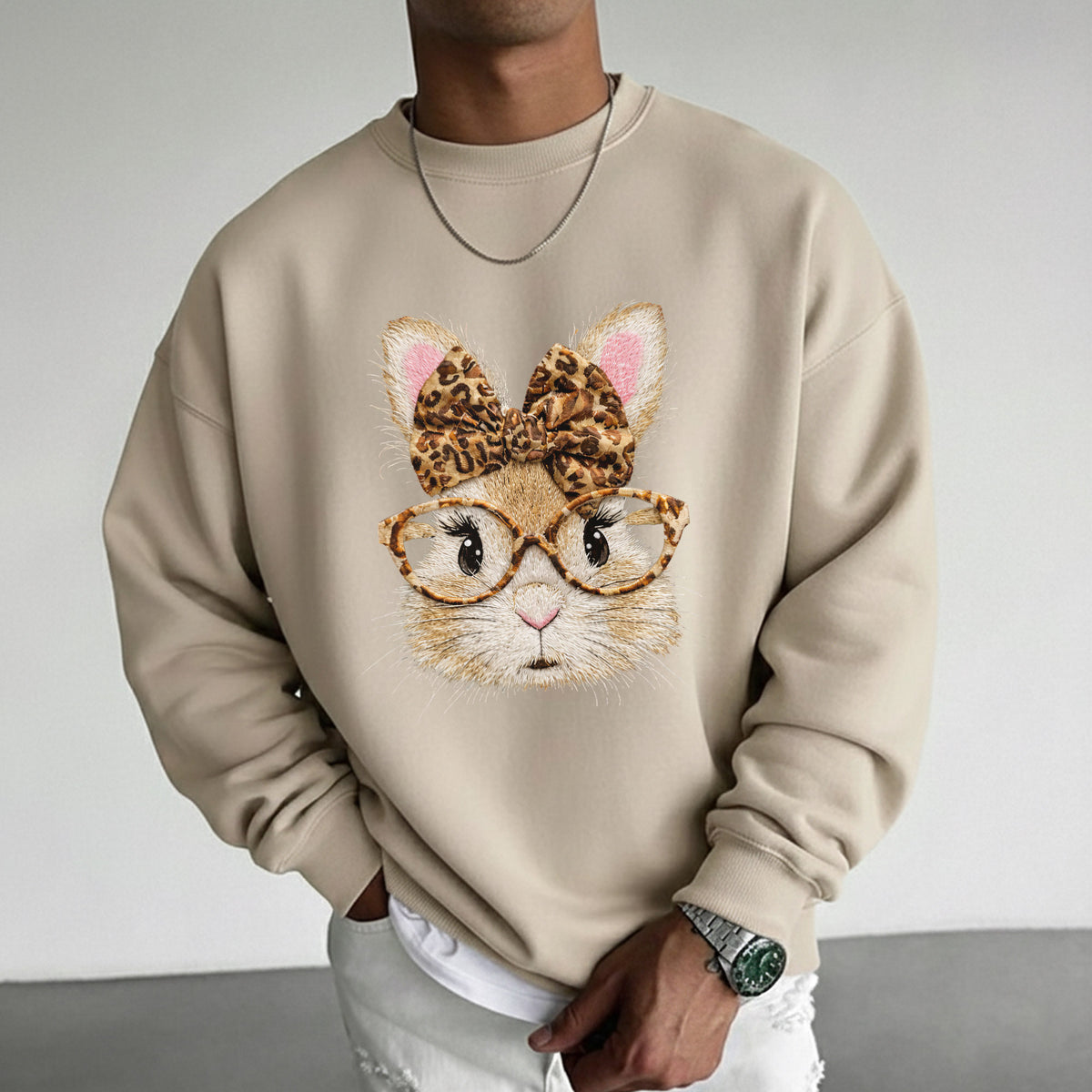 Leopard Bunny Glasses – He is Risen – Unisex Tshirt / Hoodie / Sweatshirt