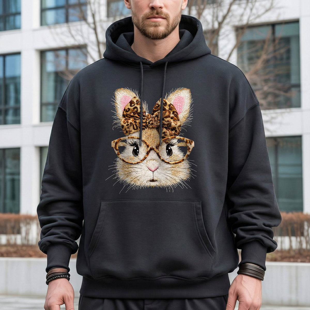 Leopard Bunny Glasses – He is Risen – Unisex Tshirt / Hoodie / Sweatshirt