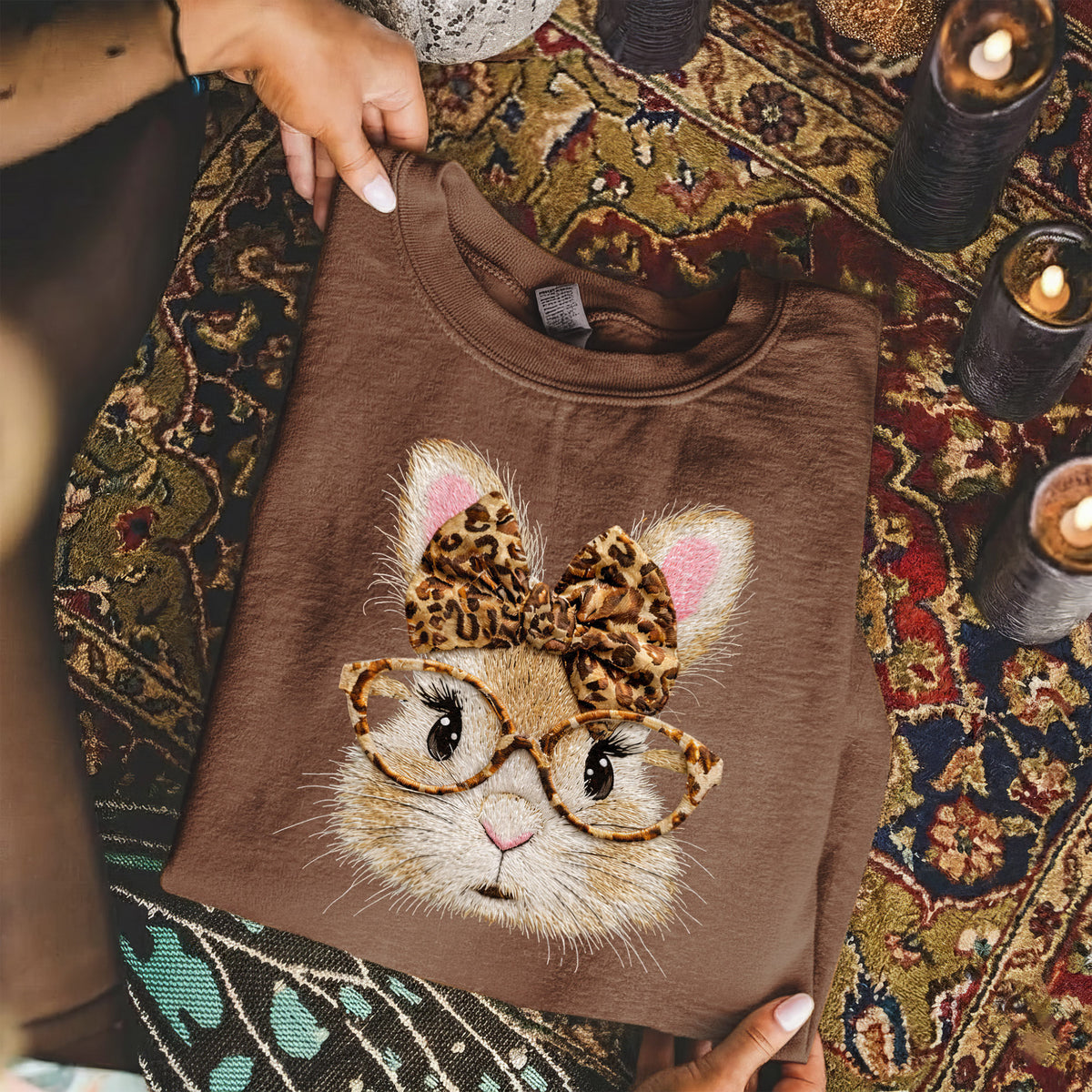 Leopard Bunny Glasses – He is Risen – Unisex Tshirt / Hoodie / Sweatshirt