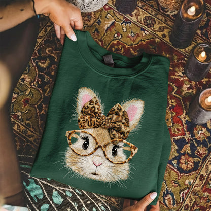 Leopard Bunny Glasses – He is Risen – Unisex Tshirt / Hoodie / Sweatshirt