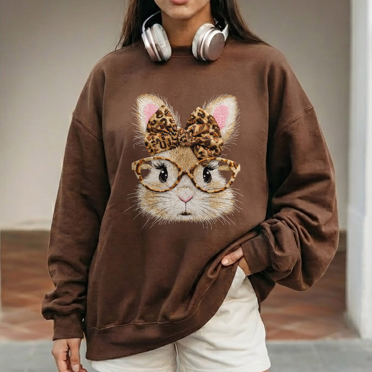 Leopard Bunny Glasses – He is Risen – Unisex Tshirt / Hoodie / Sweatshirt