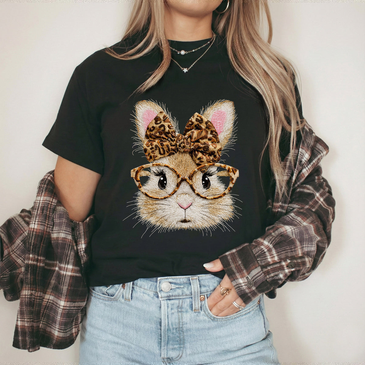 Leopard Bunny Glasses – He is Risen – Unisex Tshirt / Hoodie / Sweatshirt