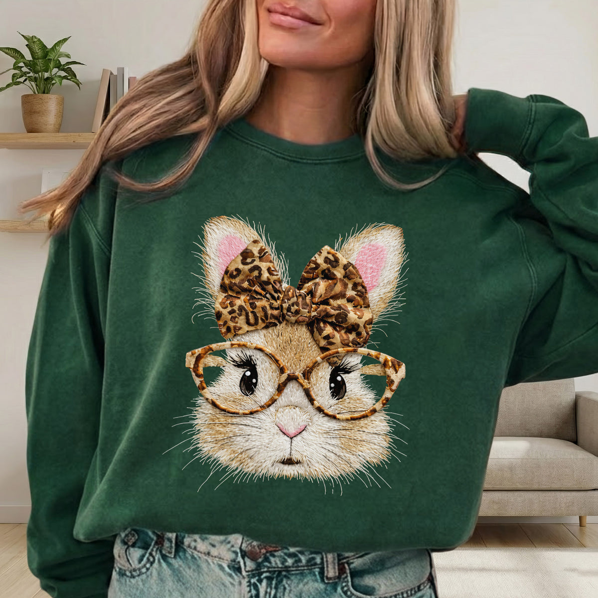 Leopard Bunny Glasses – He is Risen – Unisex Tshirt / Hoodie / Sweatshirt