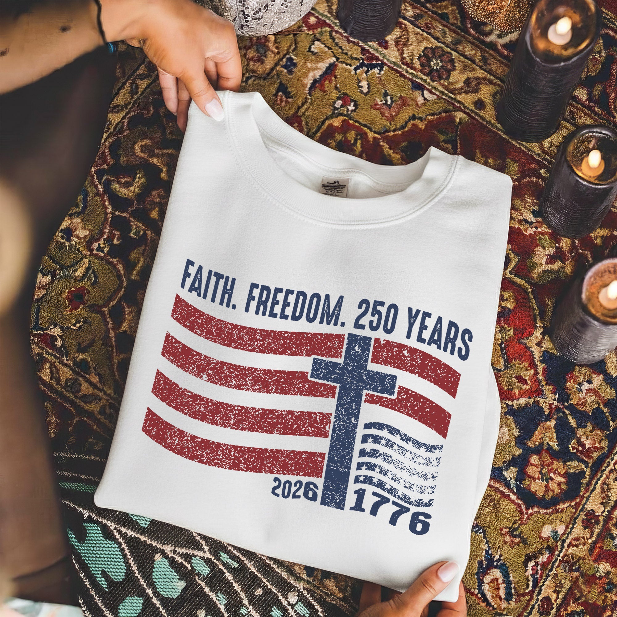 Faith Freedom 250 Years Christian Patriotic Shirt – Faith & Freedom – Unisex Tshirt / Hoodie / Sweatshirt