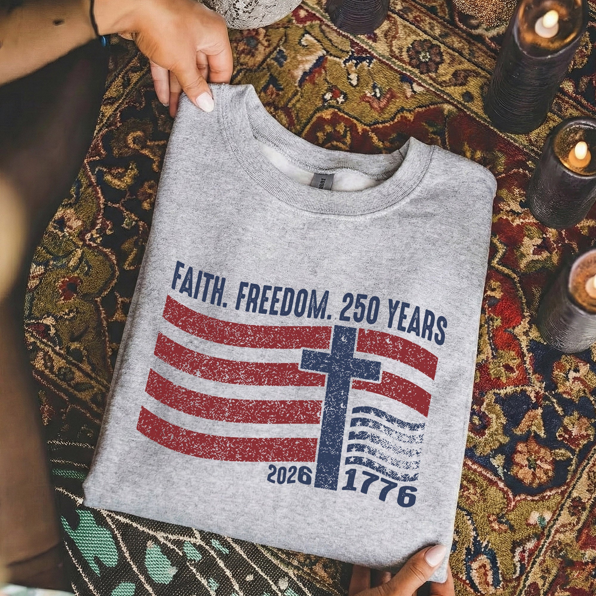 Faith Freedom 250 Years Christian Patriotic Shirt – Faith & Freedom – Unisex Tshirt / Hoodie / Sweatshirt