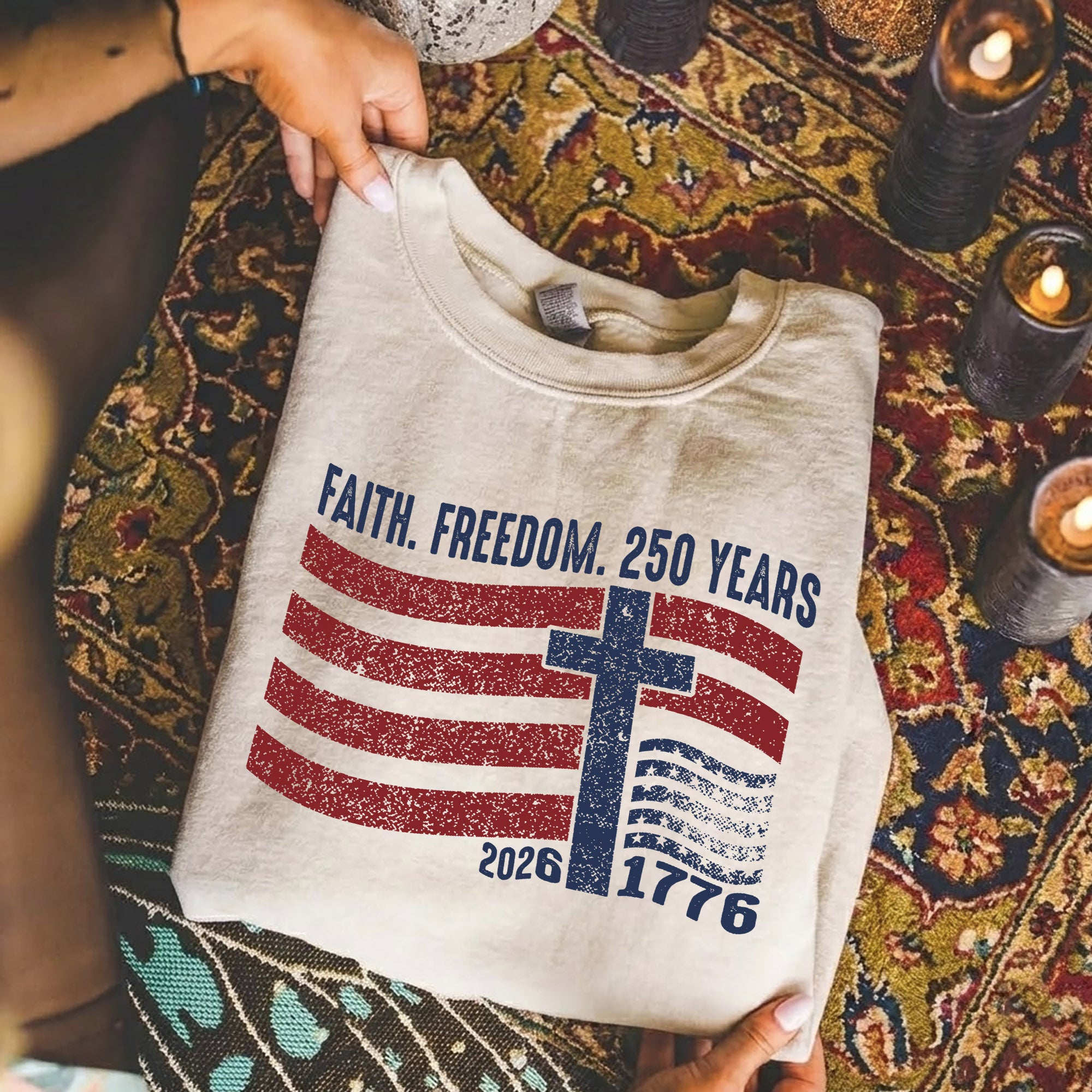 Faith Freedom 250 Years Christian Patriotic Shirt – Faith & Freedom – Unisex Tshirt / Hoodie / Sweatshirt