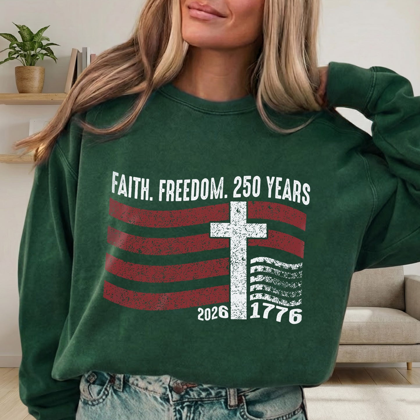 Faith Freedom 250 Years Christian Patriotic Shirt – Faith & Freedom – Unisex Tshirt / Hoodie / Sweatshirt