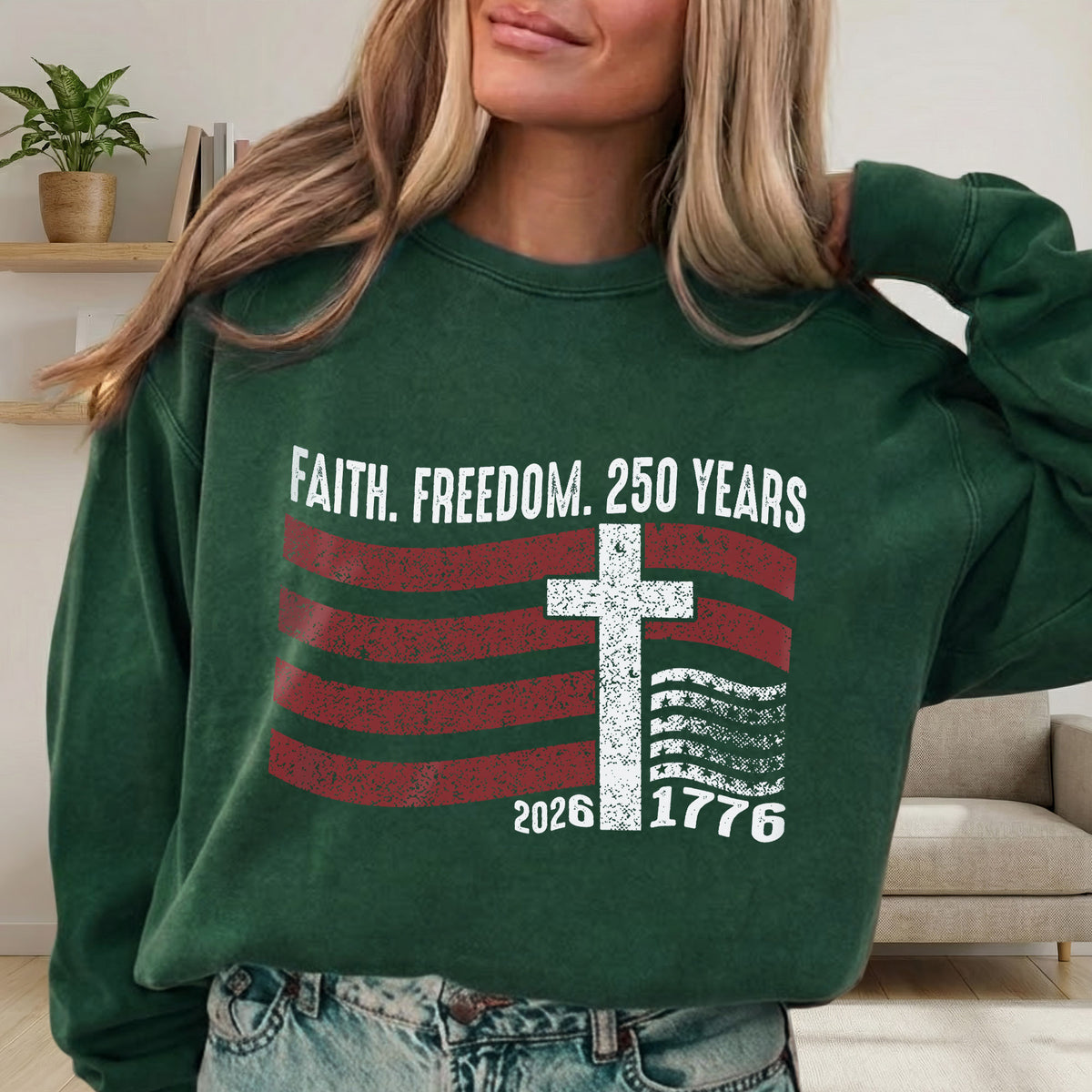 Faith Freedom 250 Years Christian Patriotic Shirt – Faith & Freedom – Unisex Tshirt / Hoodie / Sweatshirt