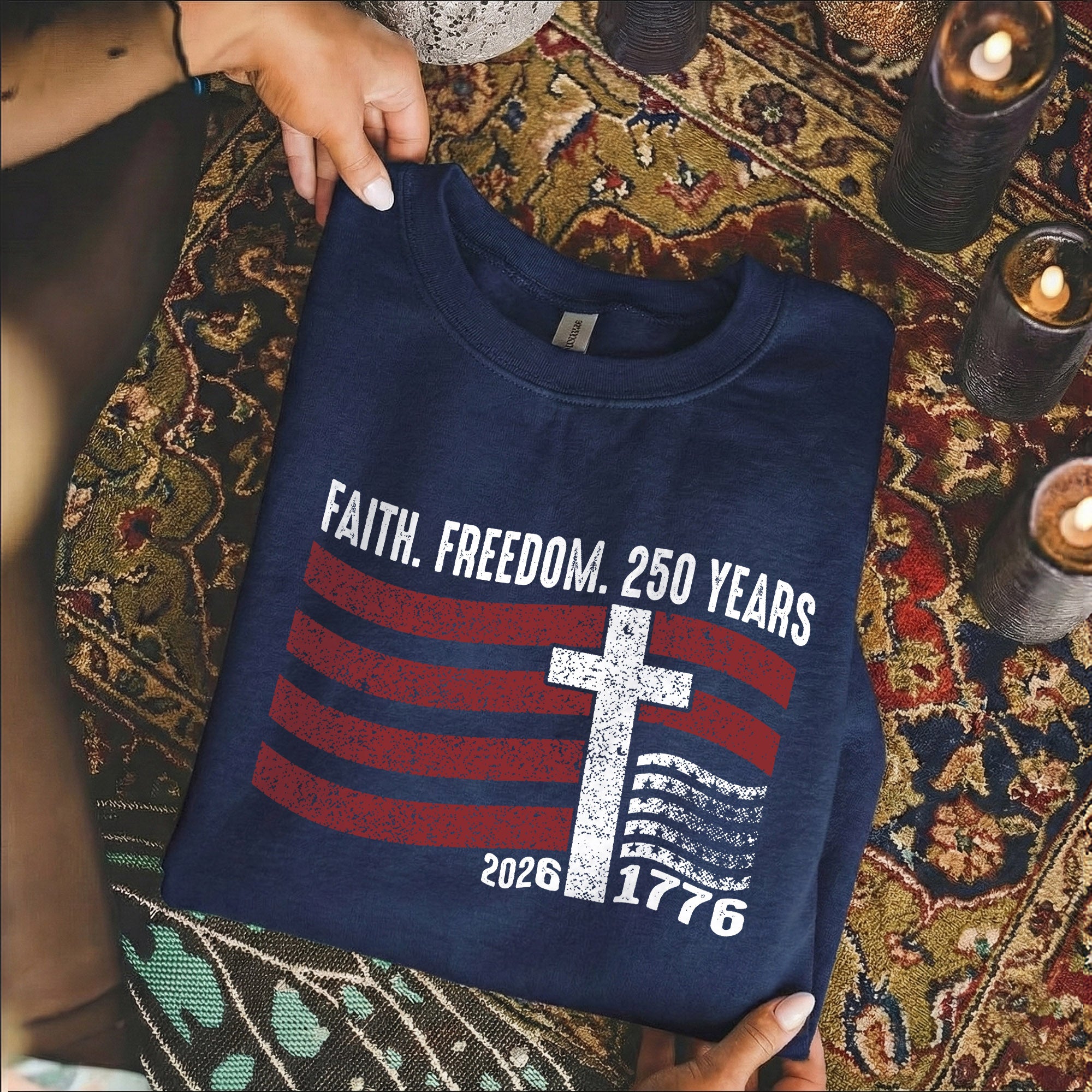 Faith Freedom 250 Years Christian Patriotic Shirt – Faith & Freedom – Unisex Tshirt / Hoodie / Sweatshirt