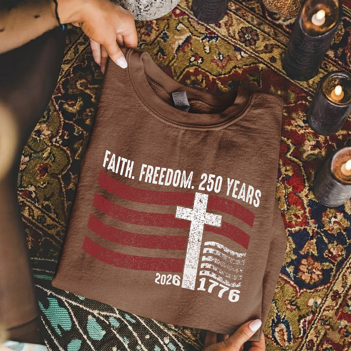Faith Freedom 250 Years Christian Patriotic Shirt – Faith & Freedom – Unisex Tshirt / Hoodie / Sweatshirt