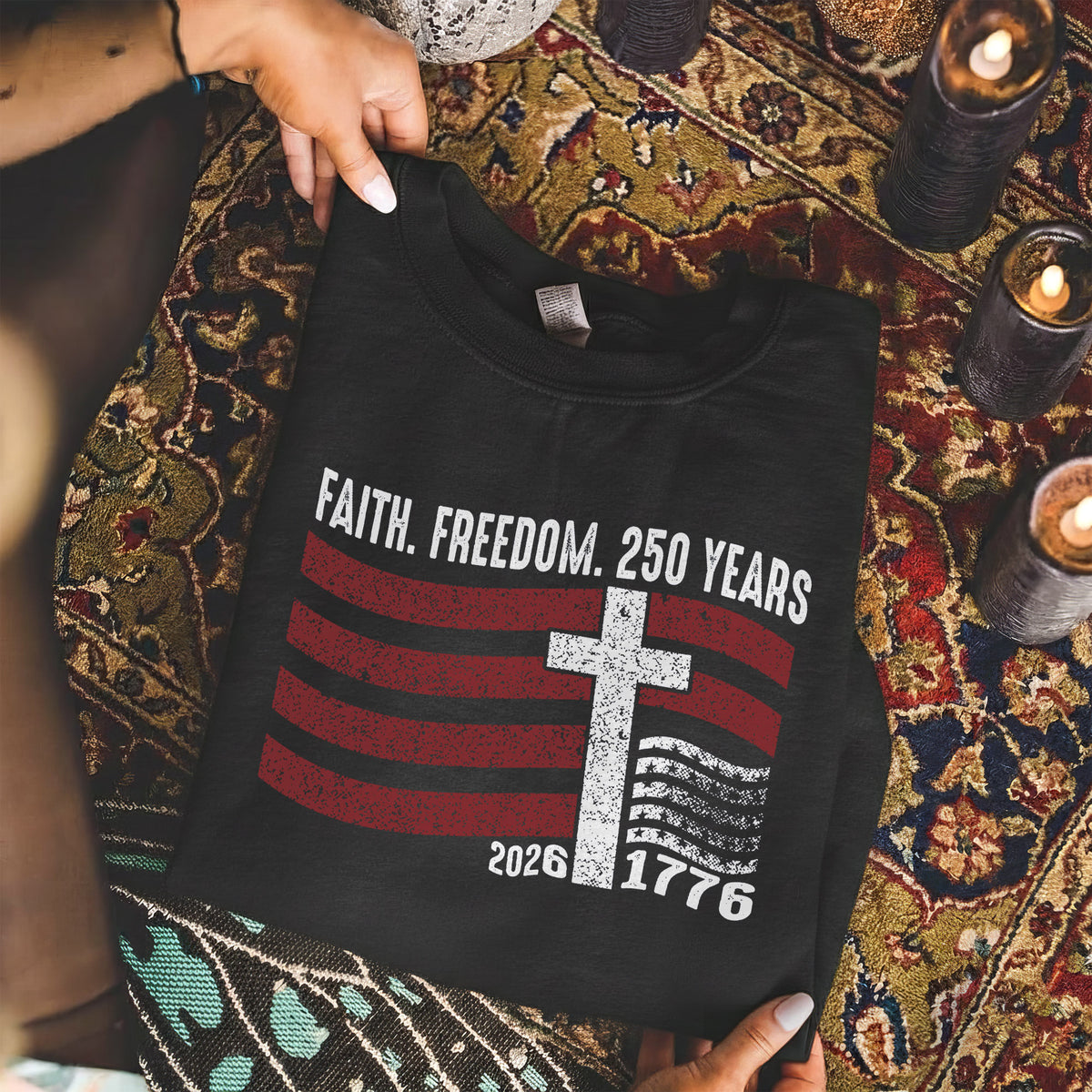Faith Freedom 250 Years Christian Patriotic Shirt – Faith & Freedom – Unisex Tshirt / Hoodie / Sweatshirt