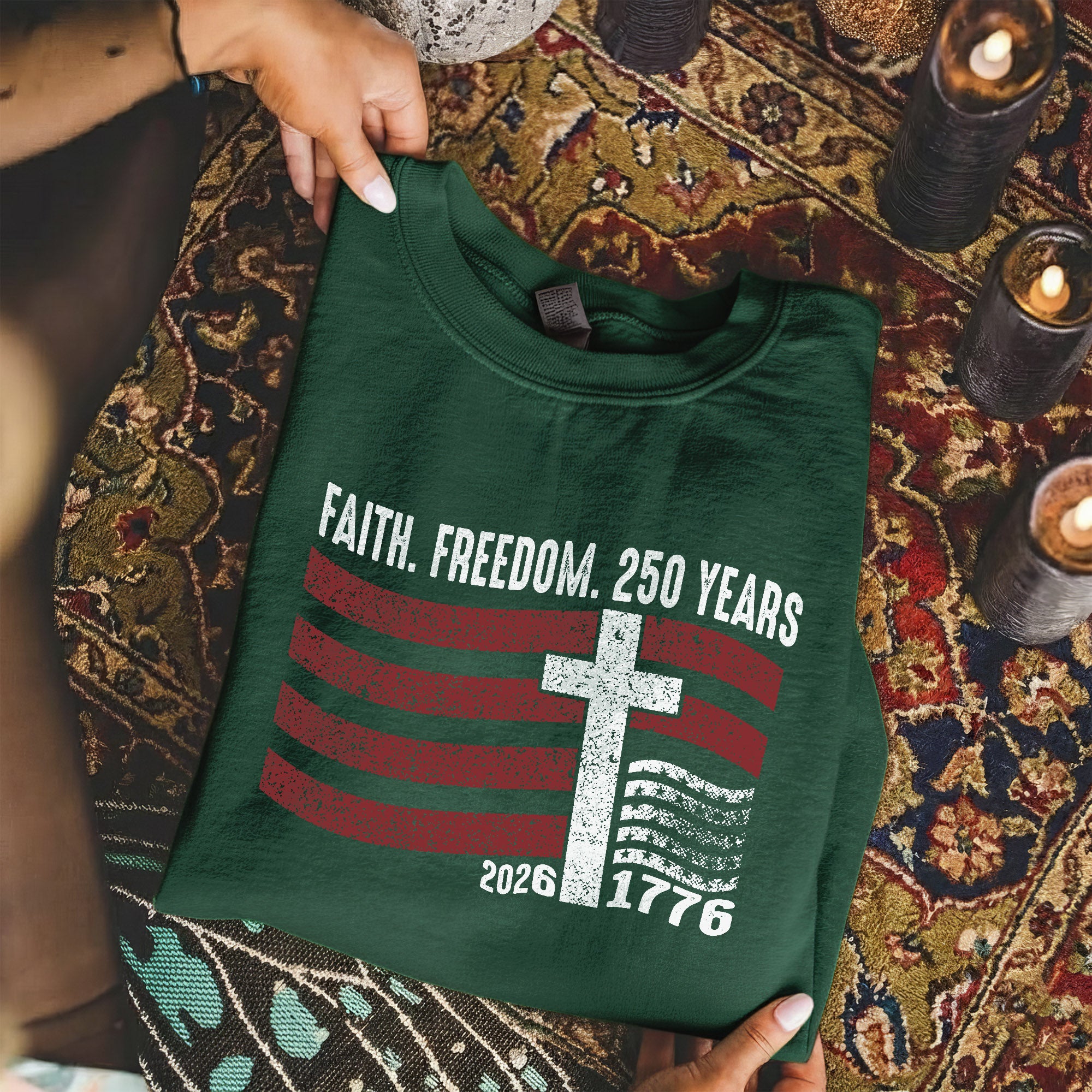 Faith Freedom 250 Years Christian Patriotic Shirt – Faith & Freedom – Unisex Tshirt / Hoodie / Sweatshirt