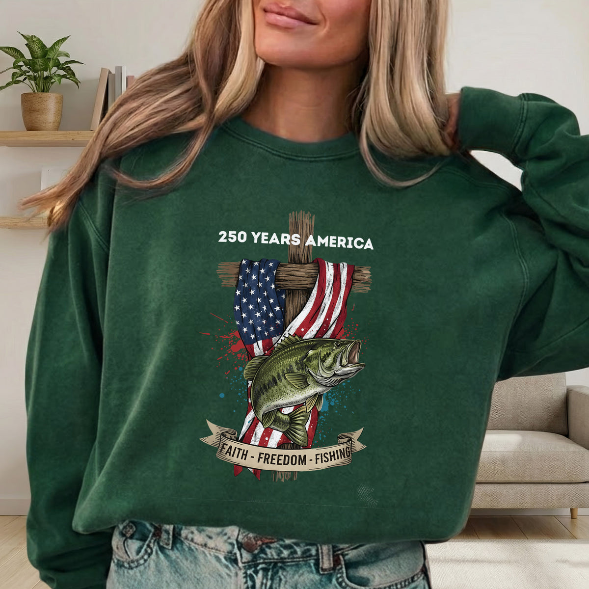 Faith Freedom Fishing 250 Years America Shirt – Faith & Freedom – Unisex Tshirt / Hoodie / Sweatshirt