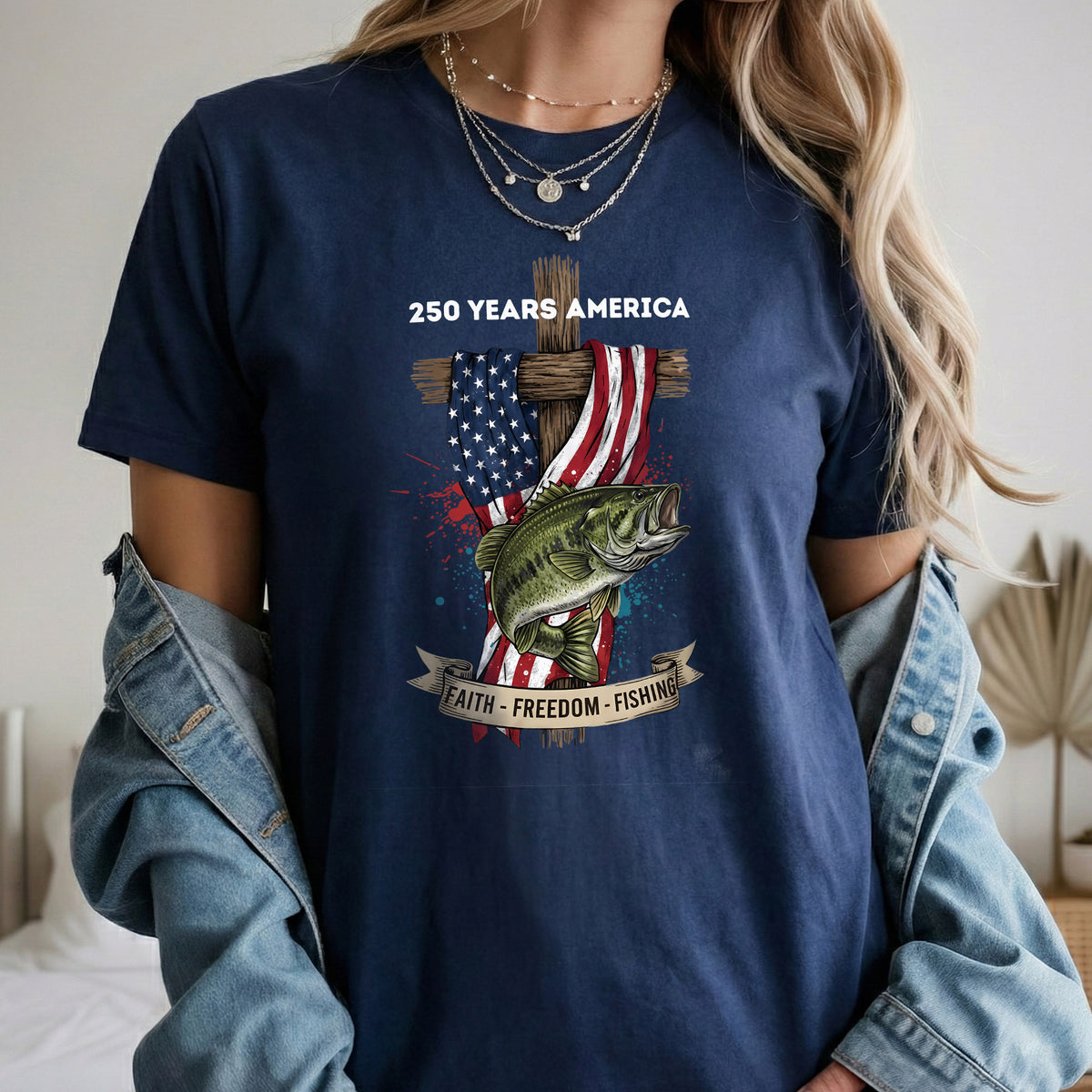 Faith Freedom Fishing 250 Years America Shirt – Faith & Freedom – Unisex Tshirt / Hoodie / Sweatshirt