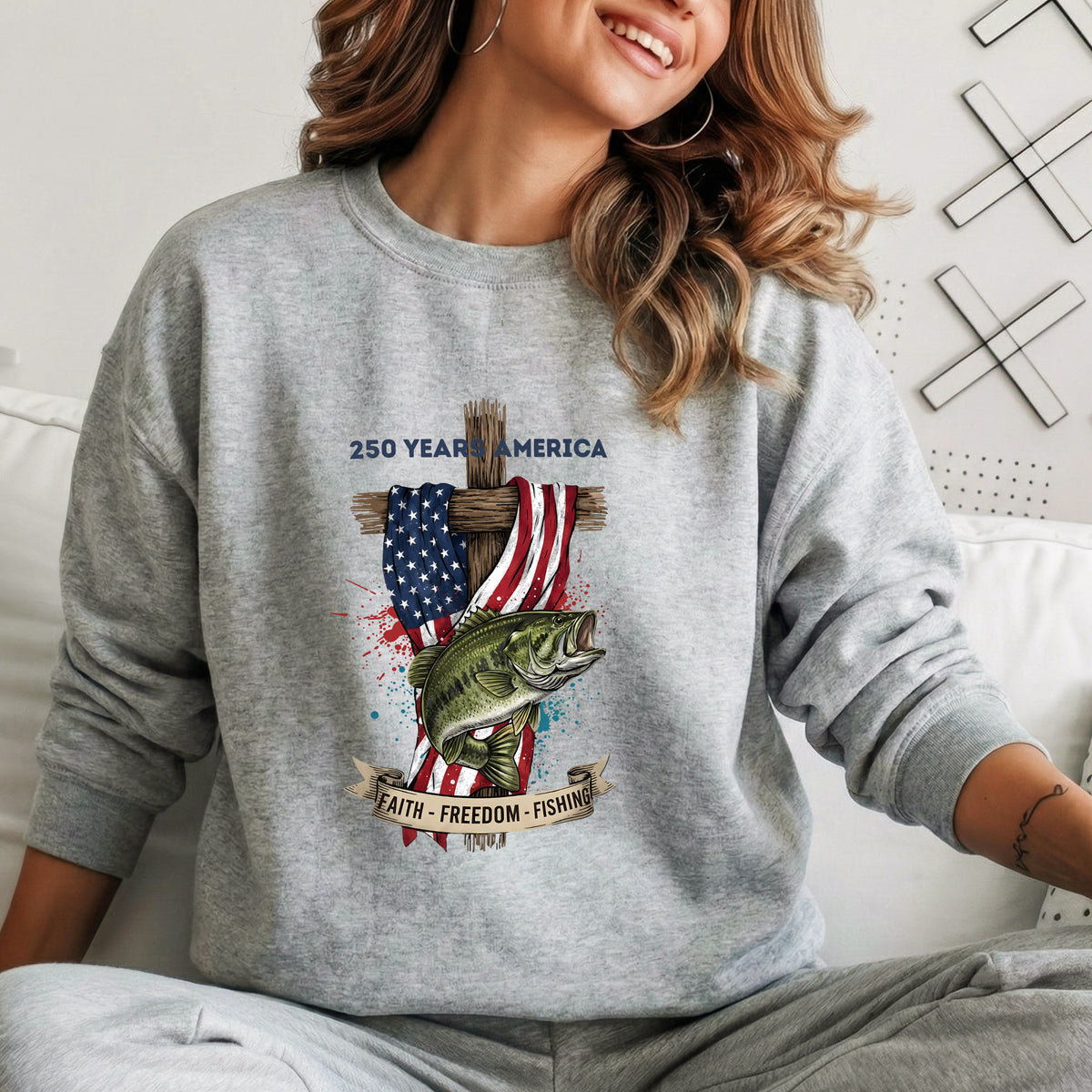 Faith Freedom Fishing 250 Years America Shirt – Faith & Freedom – Unisex Tshirt / Hoodie / Sweatshirt