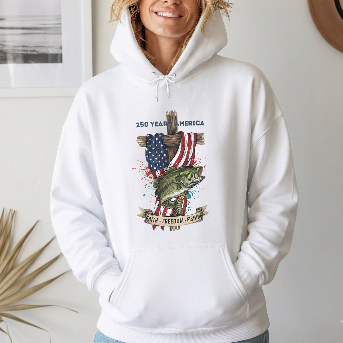 Faith Freedom Fishing 250 Years America Shirt – Faith & Freedom – Unisex Tshirt / Hoodie / Sweatshirt