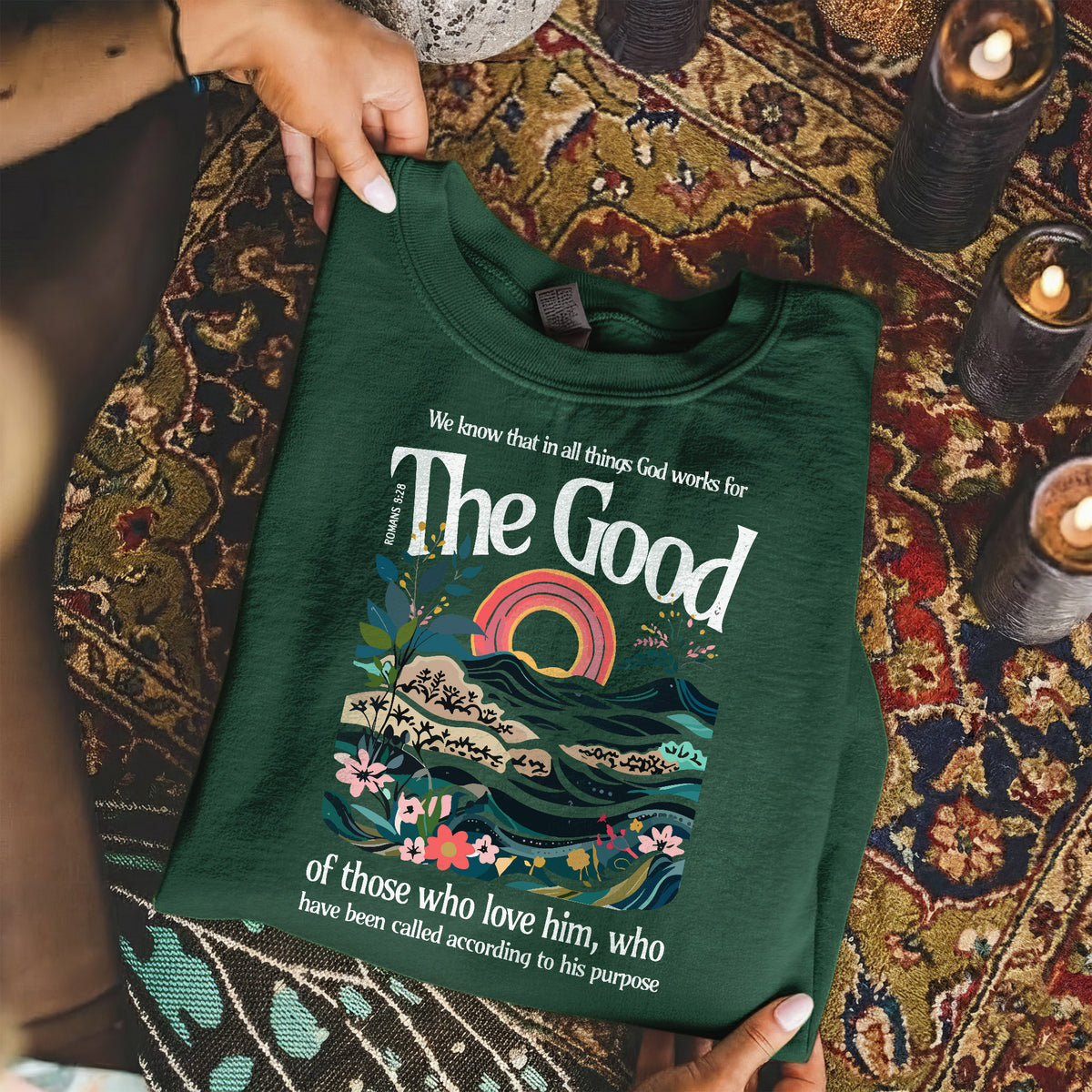 God Works for Good Romans 8:28  – Unisex Tshirt / Hoodie / Sweatshirt