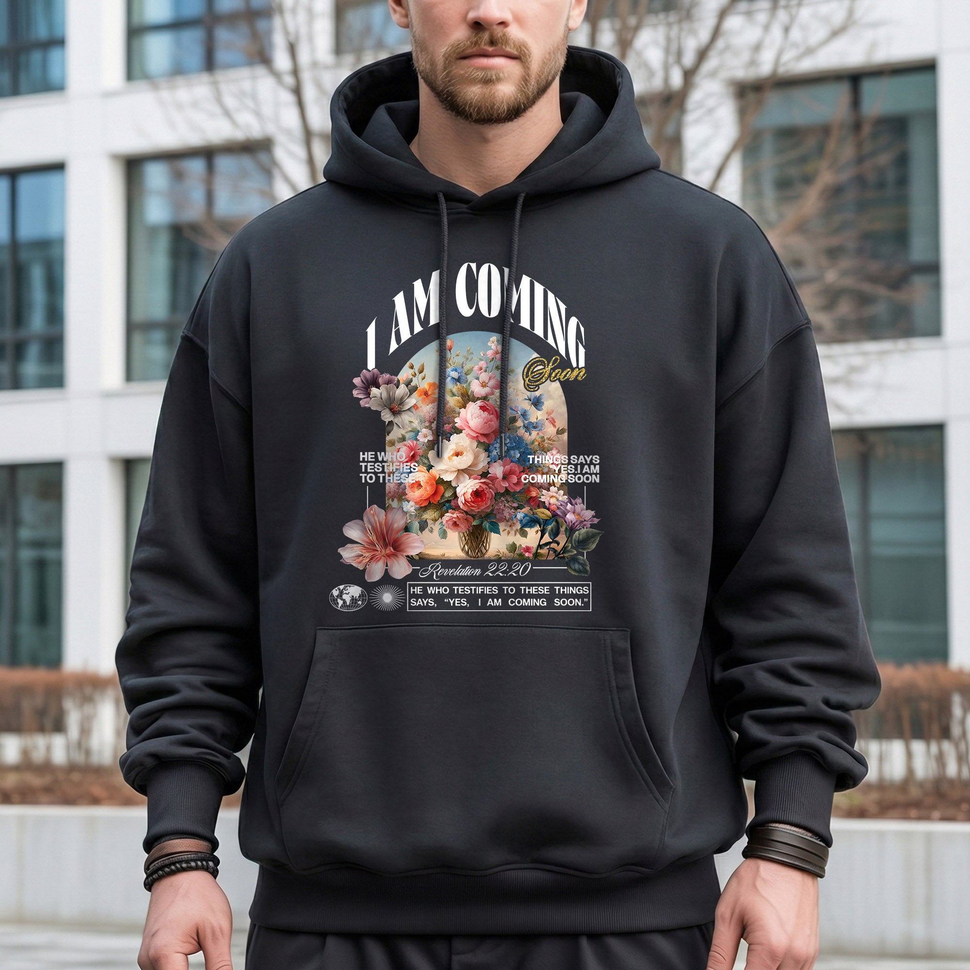 I Am Coming Soon Revelation 22 20– Faith Floral – Unisex Tshirt / Hoodie / Sweatshirt
