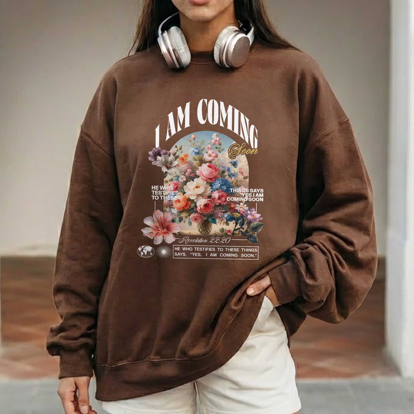 I Am Coming Soon Revelation 22 20– Faith Floral – Unisex Tshirt / Hoodie / Sweatshirt