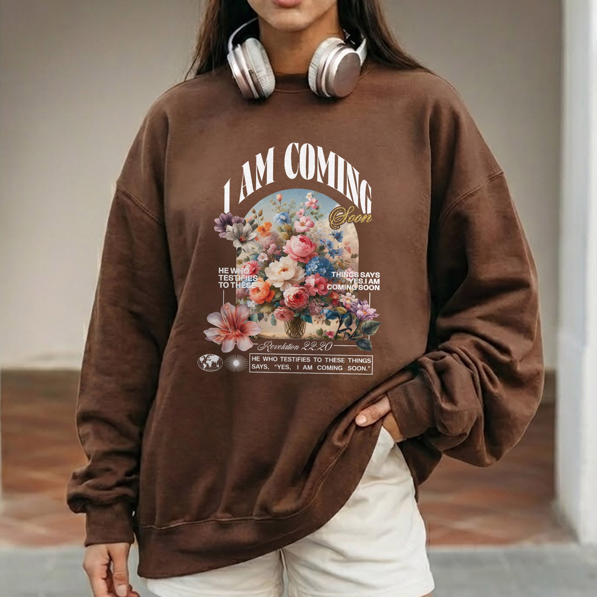 I Am Coming Soon Revelation 22 20– Faith Floral – Unisex Tshirt / Hoodie / Sweatshirt