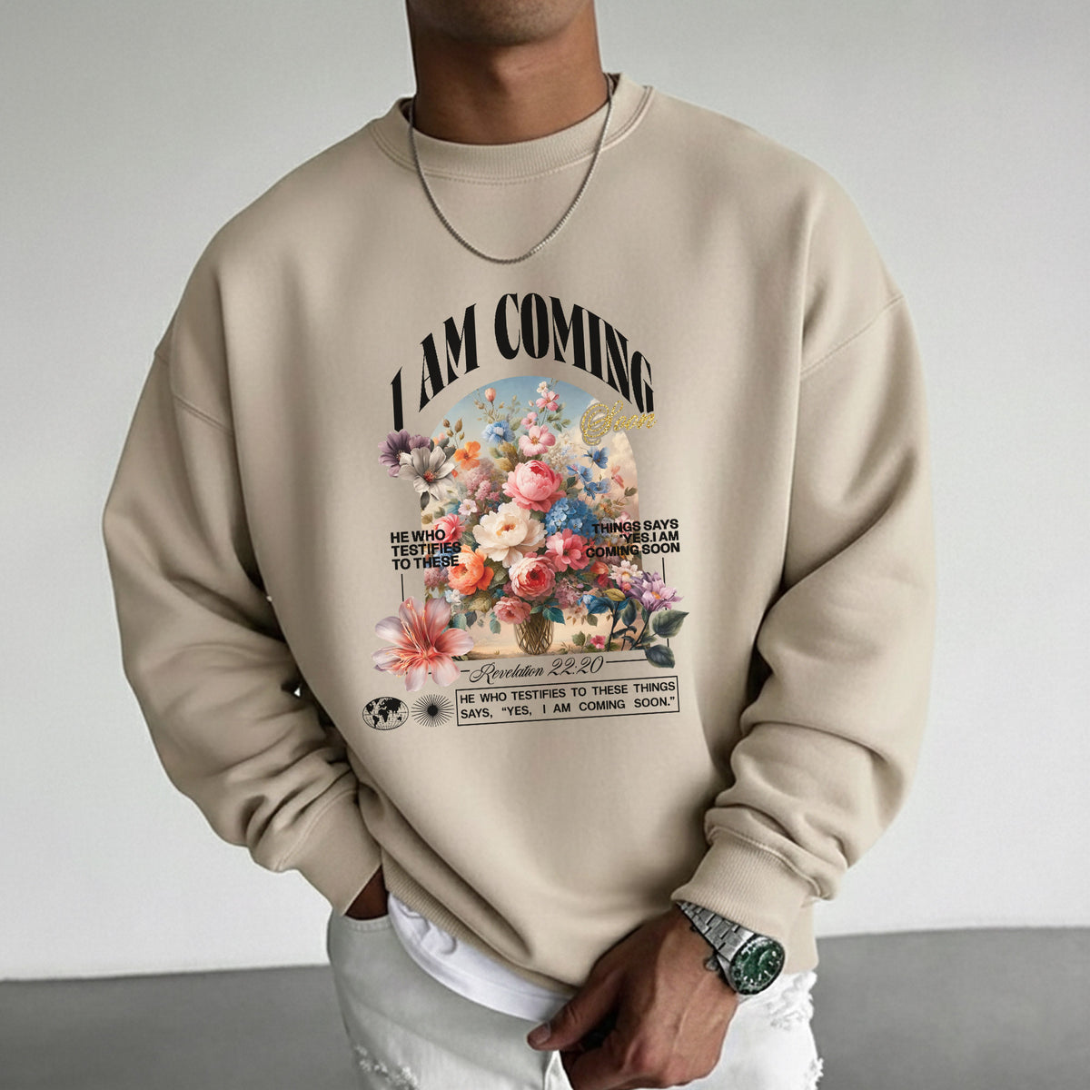 I Am Coming Soon Revelation 22 20– Faith Floral – Unisex Tshirt / Hoodie / Sweatshirt