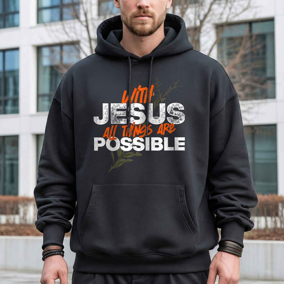 With Jesus All Things Are Possible – Faith Message– Unisex Tshirt / Hoodie / Sweatshirt