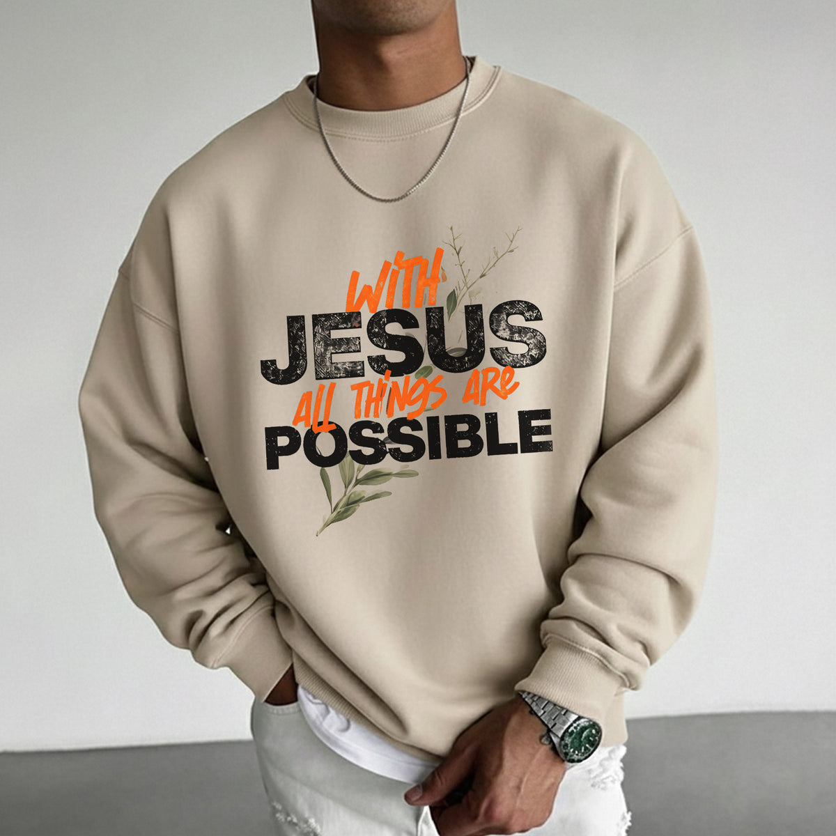 With Jesus All Things Are Possible – Faith Message– Unisex Tshirt / Hoodie / Sweatshirt