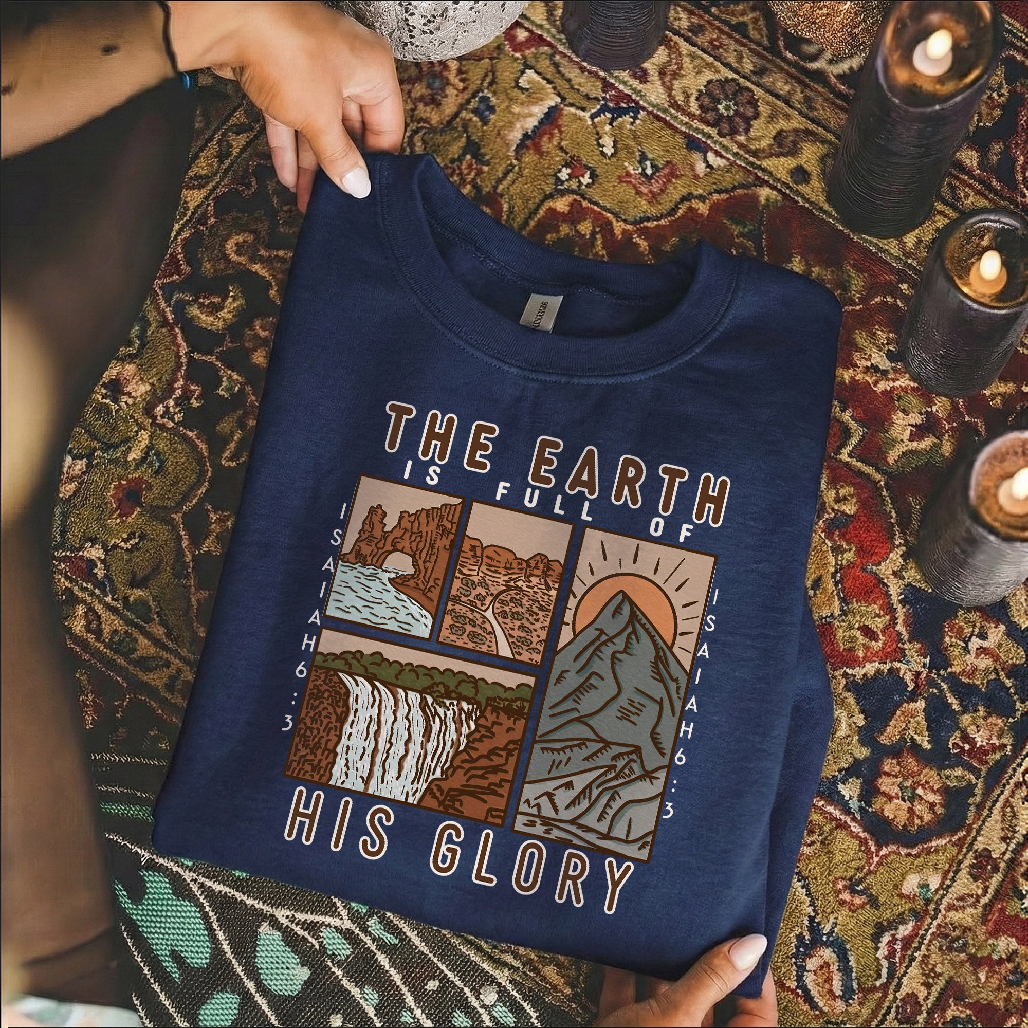 The Earth is Full of His Glory, Isaiah Verse with Nature – Faith Message– Unisex Tshirt / Hoodie / Sweatshirt