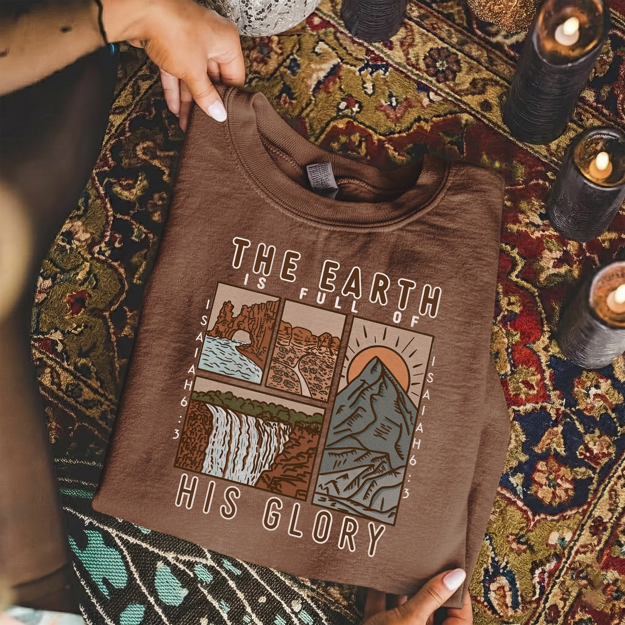 The Earth is Full of His Glory, Isaiah Verse with Nature – Faith Message– Unisex Tshirt / Hoodie / Sweatshirt