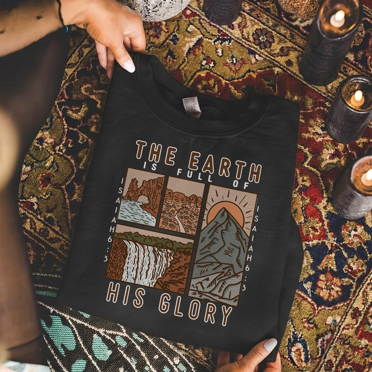 The Earth is Full of His Glory, Isaiah Verse with Nature – Faith Message– Unisex Tshirt / Hoodie / Sweatshirt