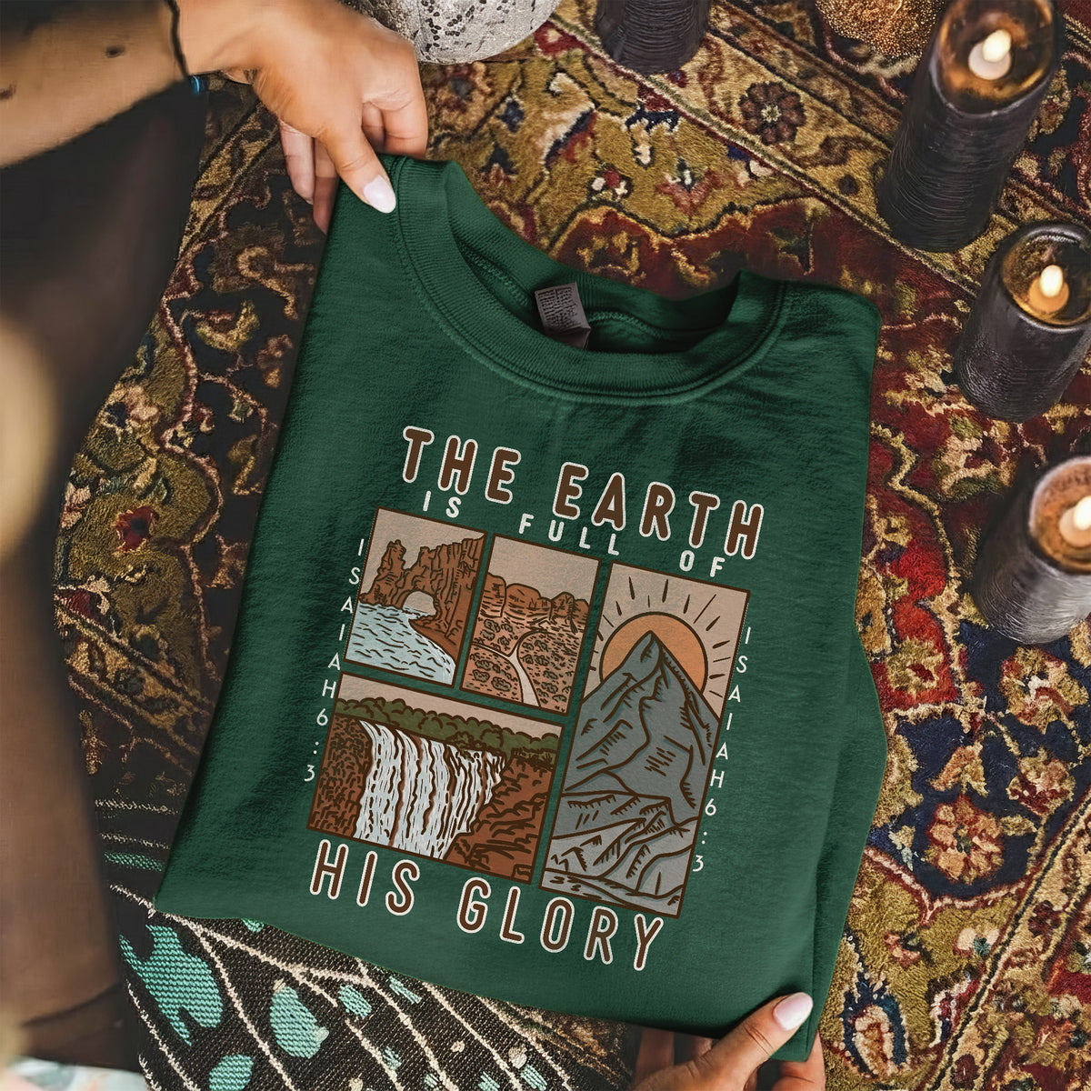 The Earth is Full of His Glory, Isaiah Verse with Nature – Faith Message– Unisex Tshirt / Hoodie / Sweatshirt