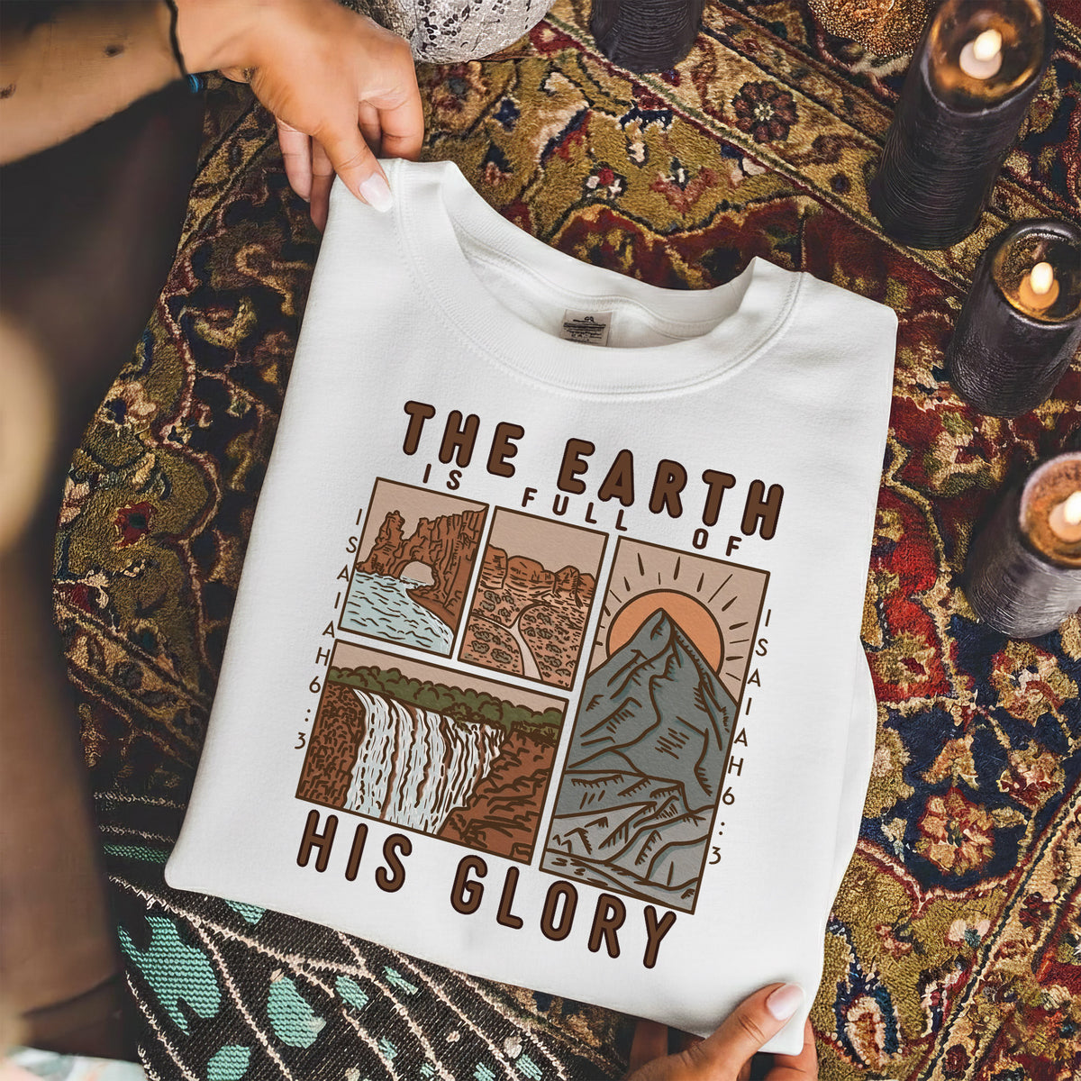 The Earth is Full of His Glory, Isaiah Verse with Nature – Faith Message– Unisex Tshirt / Hoodie / Sweatshirt