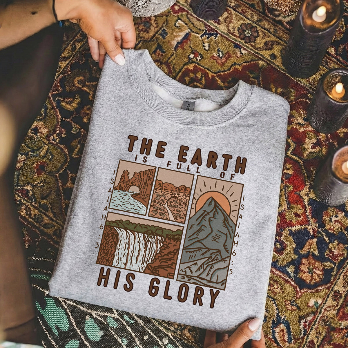 The Earth is Full of His Glory, Isaiah Verse with Nature – Faith Message– Unisex Tshirt / Hoodie / Sweatshirt