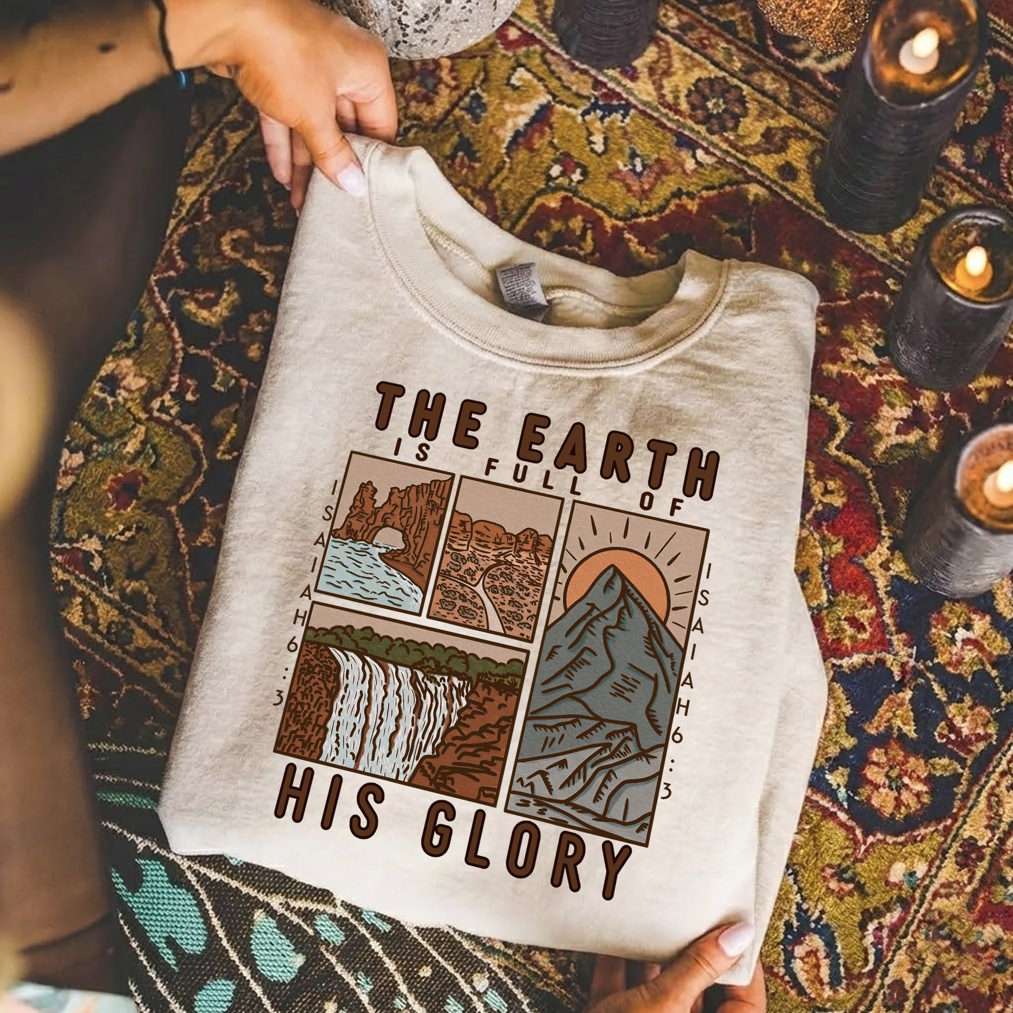 The Earth is Full of His Glory, Isaiah Verse with Nature – Faith Message– Unisex Tshirt / Hoodie / Sweatshirt