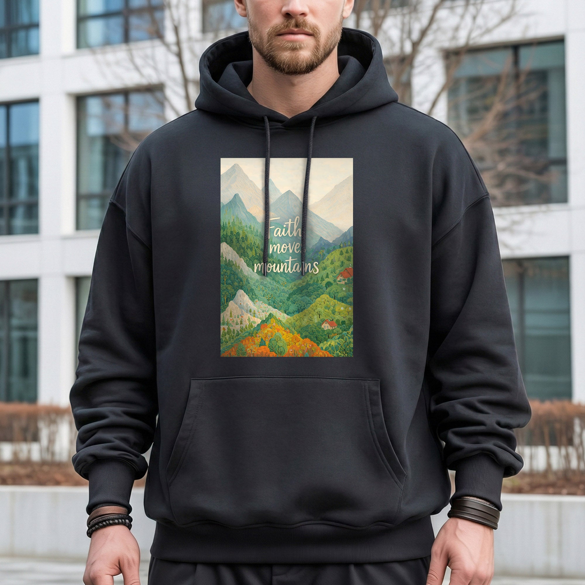 Faith Moves Mountains - Scenic Mountain Landscape – Faith Message– Unisex Tshirt / Hoodie / Sweatshirt